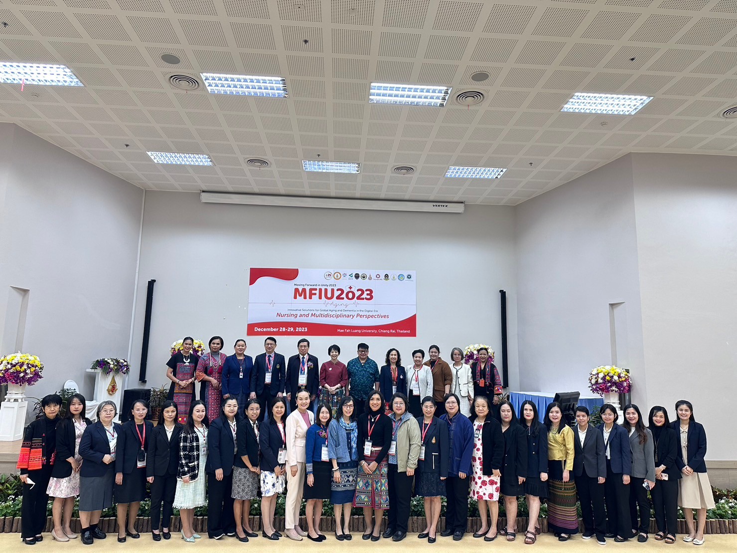 29 ธันวาคม 2566 วันสุดท้ายของงานประชุมวิชาการนานาชาติ MFIU 2023-Innovative Solutions for Global Aging and Dementia in the Digital Era: Nursing and Multidisciplinary Perspectives จัดโดยสำนักวิชาพยาบาลศาสตร์ มหาวิทยาลัยแม่ฟ้าหลวง