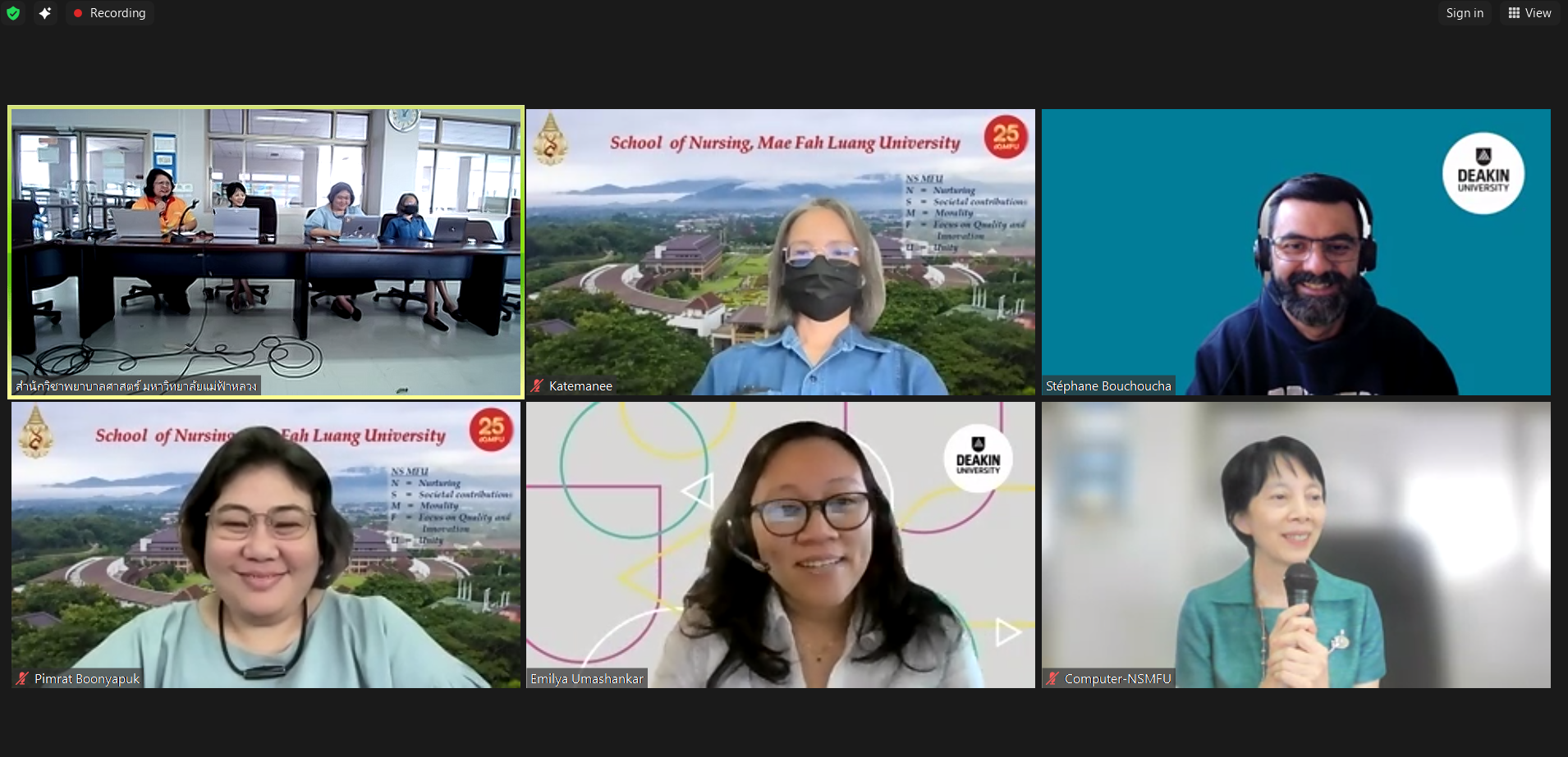 Mae Fah Luang University School of Nursing held an online meeting with Deakin University  School of Nursing and Midwifery, Australia to discuss the Student Mobility Program plan of the two institutions On Wednesday, April 17, 2024, the School of Nursing 