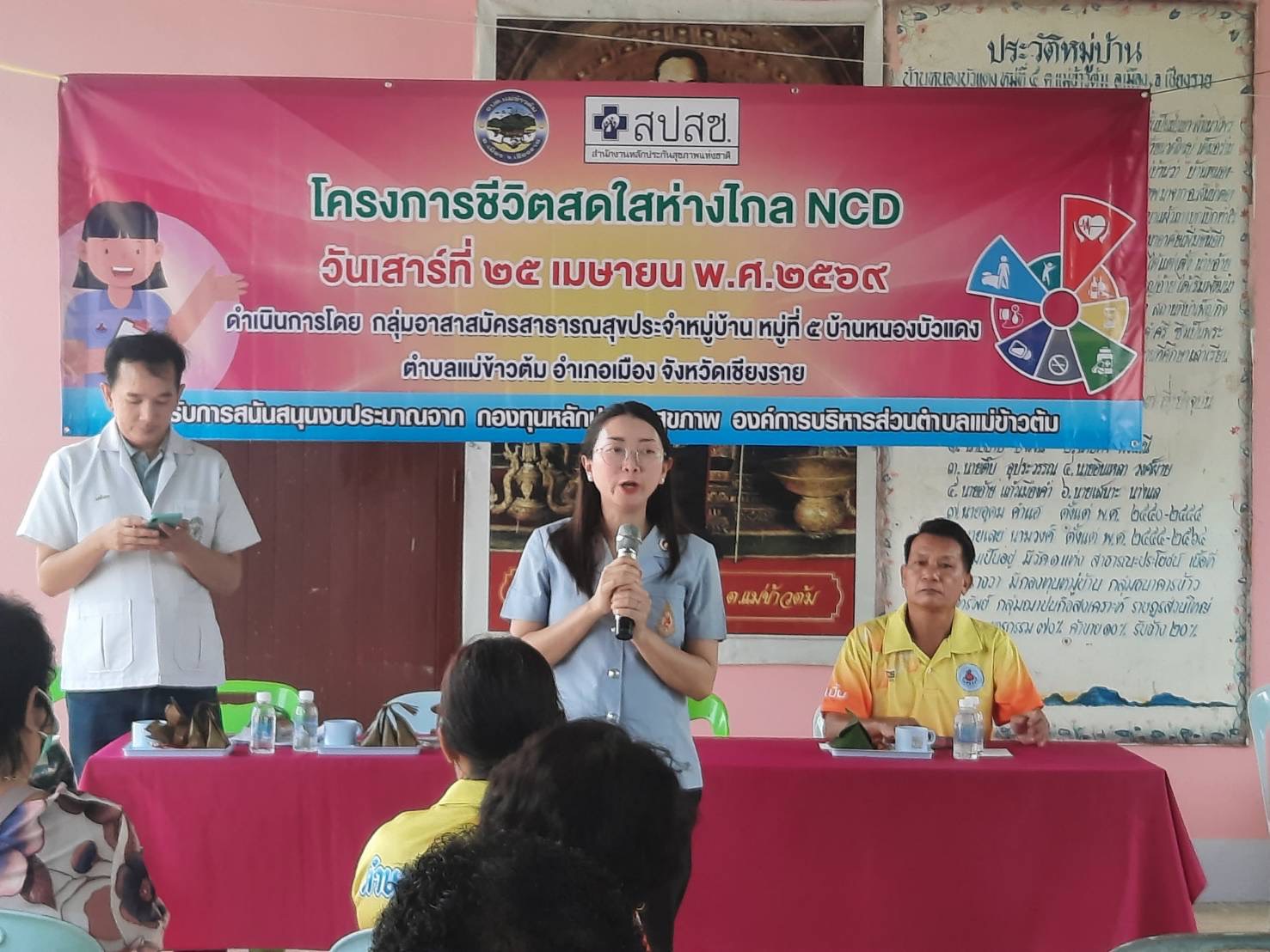 สำนักวิชาพยาบาลศาสตร์ มฟล. ร่วมบริการวิชาการชุมชน จัดโครงการ “ชีวิตสดใสห่างไกล NCD” ณ บ้านหนองบัวแดง จังหวัดเชียงราย/MFU School of Nursing Participates in Community Outreach Program “Healthy Life Away from NCDs” in Chiang Rai