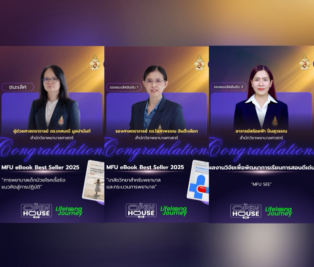 สำนักวิชาพยาบาลศาสตร์ มหาวิทยาลัยแม่ฟ้าหลวง ขอแสดงความยินดีกับอาจารย์ที่ได้รับรางวัล/The School of Nursing, Mae Fah Luang University, would like to congratulate the professor who received the award 